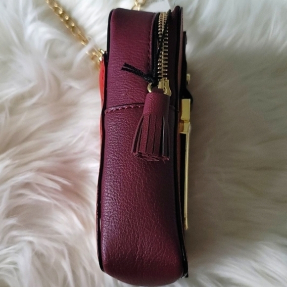 Kate Landry red & plum crossbody with gold chain NWT - Picture 4 of 14